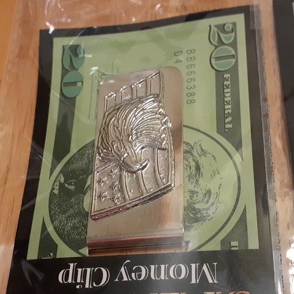 Bundle of 2 Patriotic Eagle Silver Money Clips AA122 - Picture 5 of 7